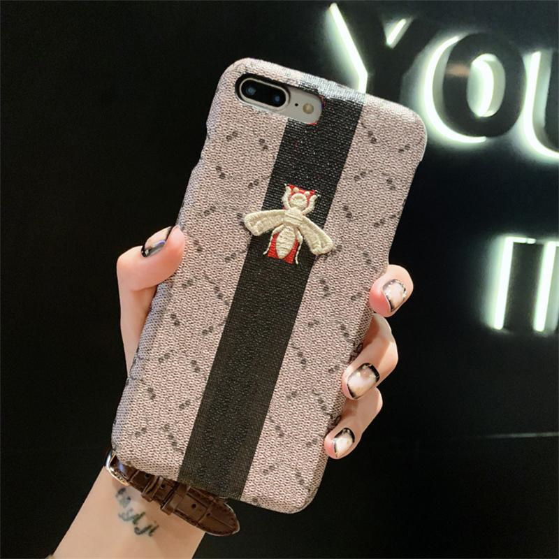 Luxury Leather Phone Cases for iPhone 15 Plus 15Pro 14 13 Pro Max 11 12 iPhone15 iPhone13 iphone14 iPhone XR X XS 8 Plus Women red flower Man black snake gold bee case Cover