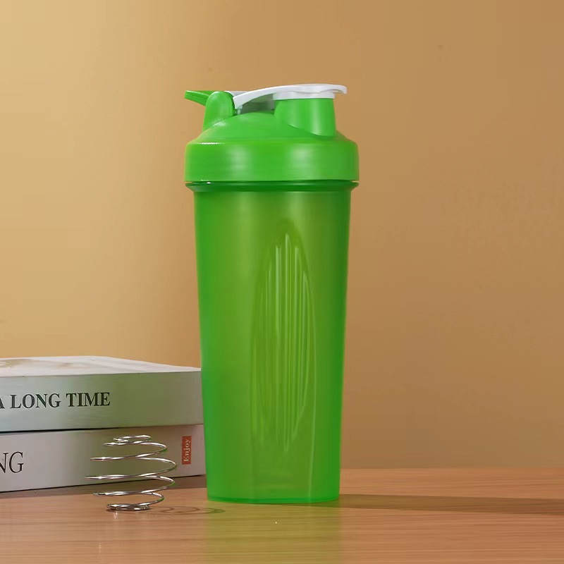 600 ml tragbare Sport-Fitness-Proteinpulver-Shaker-Flasche, auslaufsichere Wasserflasche, Mischbecher mit Skala