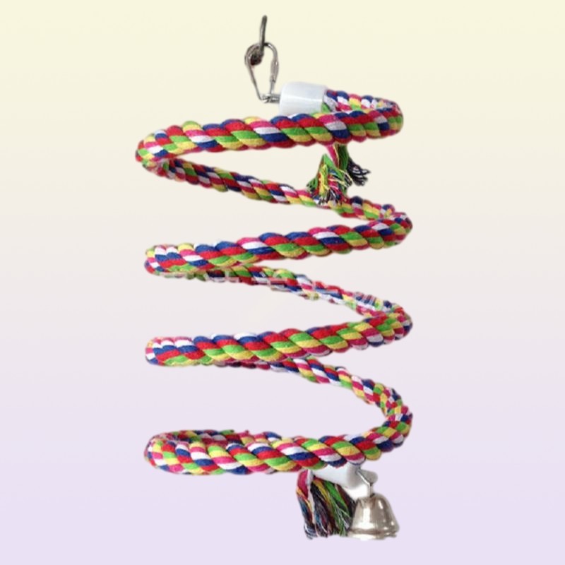 Other Bird Supplies Parrot Toys Pet Standing Rope Cage Decoration Climbing Toy Bell Accessories1263168