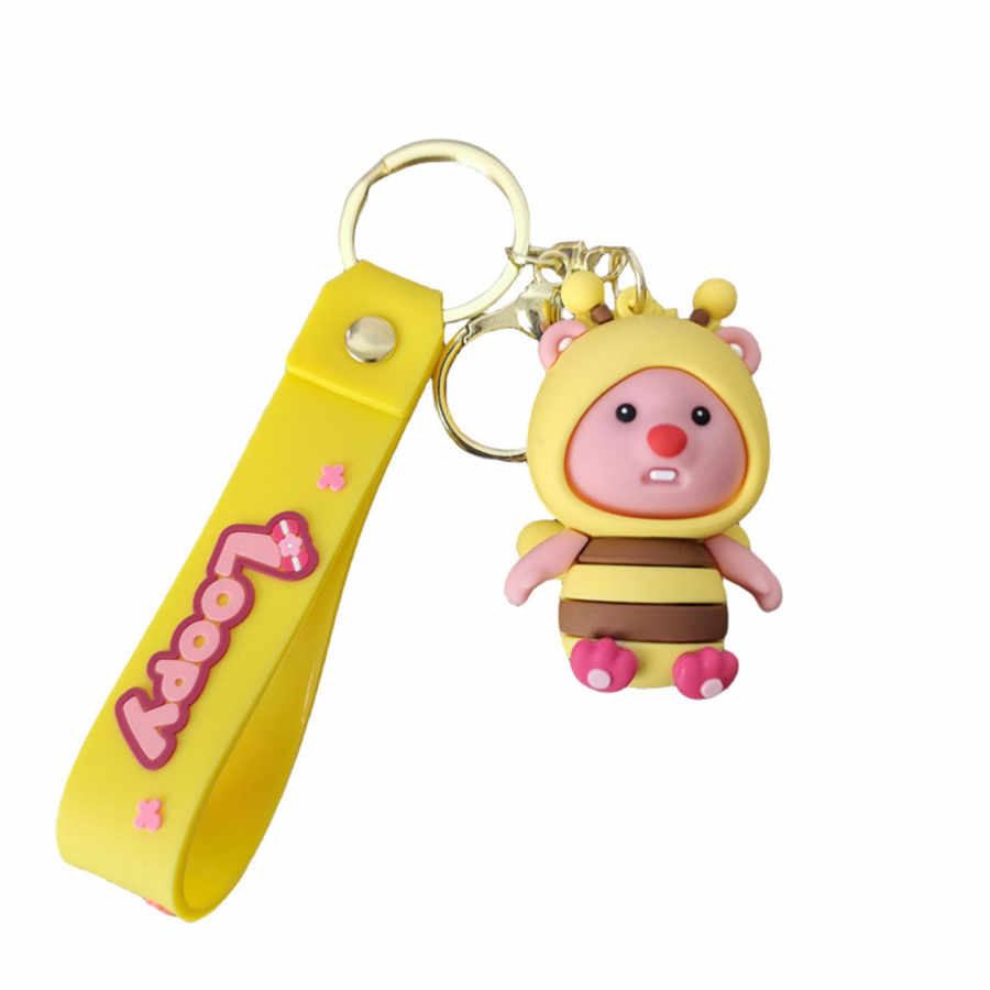 Cute cross dressing loopy Ruby keychain small beaver backpack pendant gift accessories 3d keychain