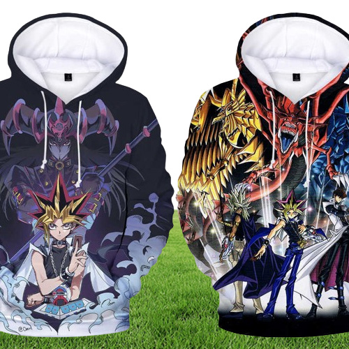 Anime yugioh 3d baskı kapüşonlu sweatshirts erkek kızlar moda gündelik hoodies erkekler kadın hip hop sokak kıyafetleri büyük boy kazıma y0924651379