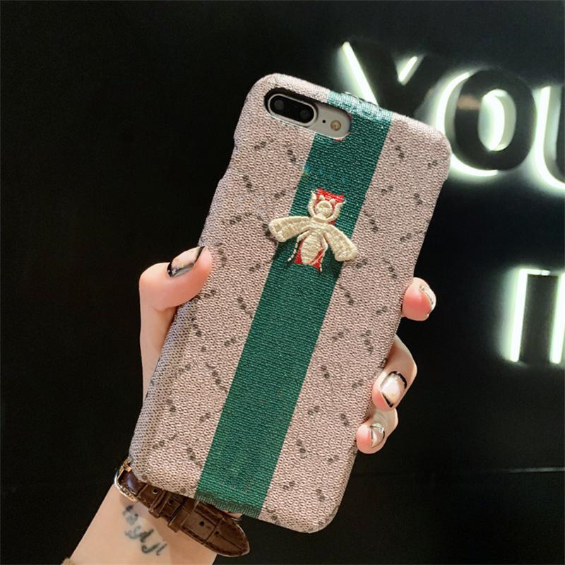 Designers Fashion Phone Cases for iPhone 15 Plus 14 pro max 13 case 12 11 14Plus XSMax XR 7P 8P Samsung Galaxy S23 S22 S21 Ultra NOTE 10 Cover Bee Tiger Snake Embroid Case