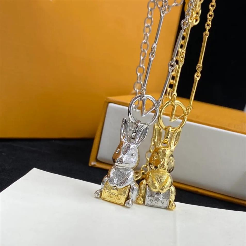 2023 Luxurys designers hänge halsband mode kvinnor rostfritt stål kanin halsband guld silver kedja party smycken294a