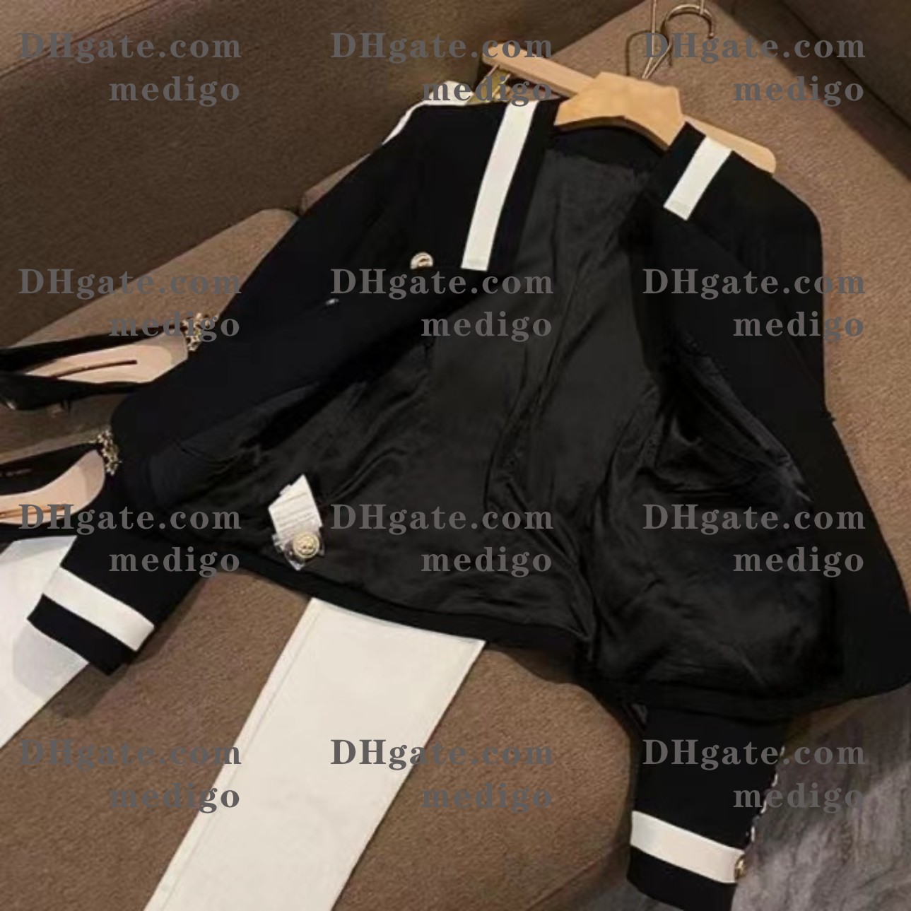 T251046 Abiti da donna Blazer Tide Marchio di alta qualità Stilista retrò Bianco Nero Serie Giacca da leone Doppiopetto Slim Taglie forti Abbigliamento da donna