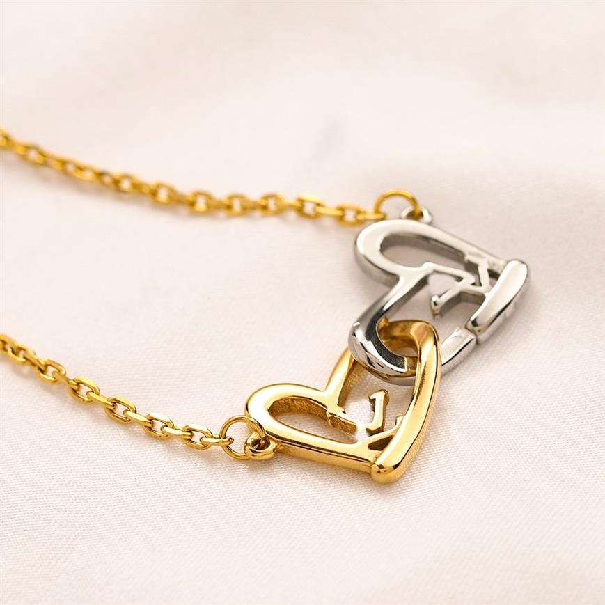 Luxury Design Necklace 18K Gold Plated Brand Stainless Steel Necklaces Choker Chain Letter Pendant Fashion Womens Wedding Jewelry 246N
