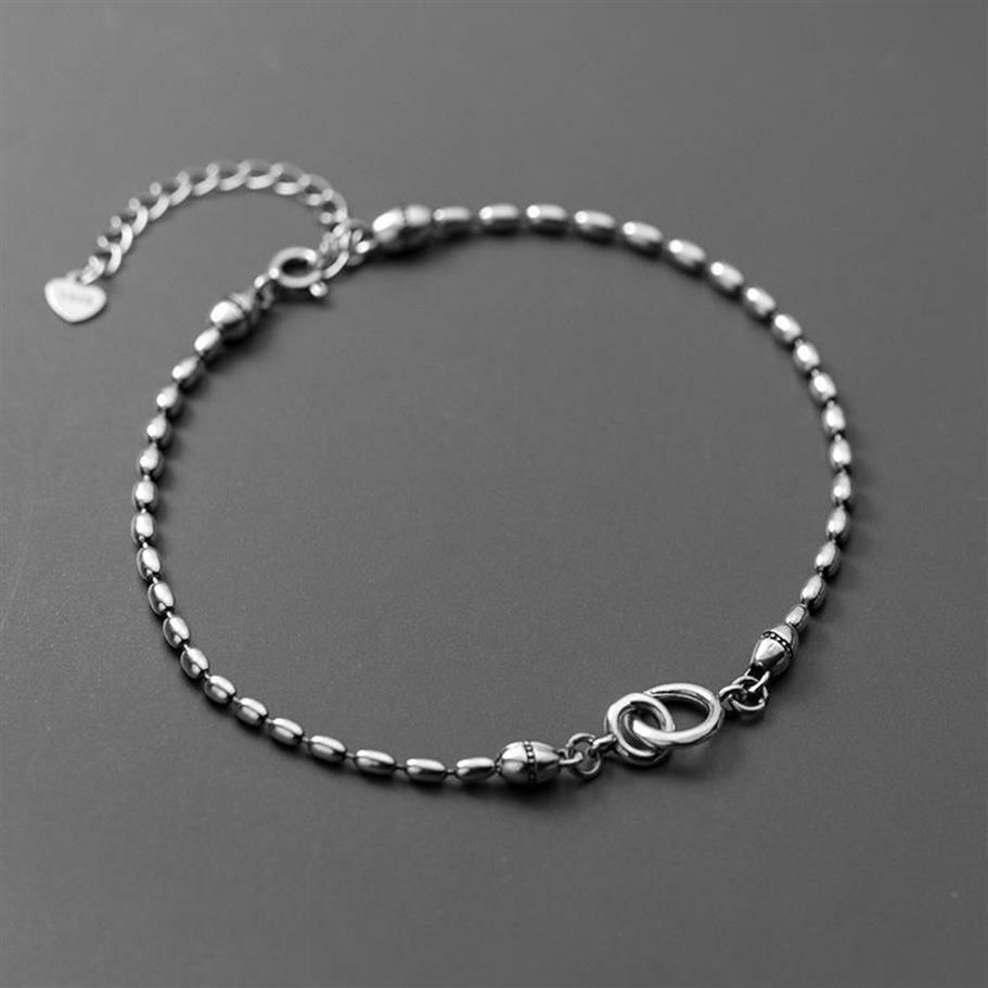 MIQIAO Bracelet On The Leg Chain Women's 925 Sterling Silver Anklets Female Thai Silver Beanie Foot Fashion Jewelry For Girls238k