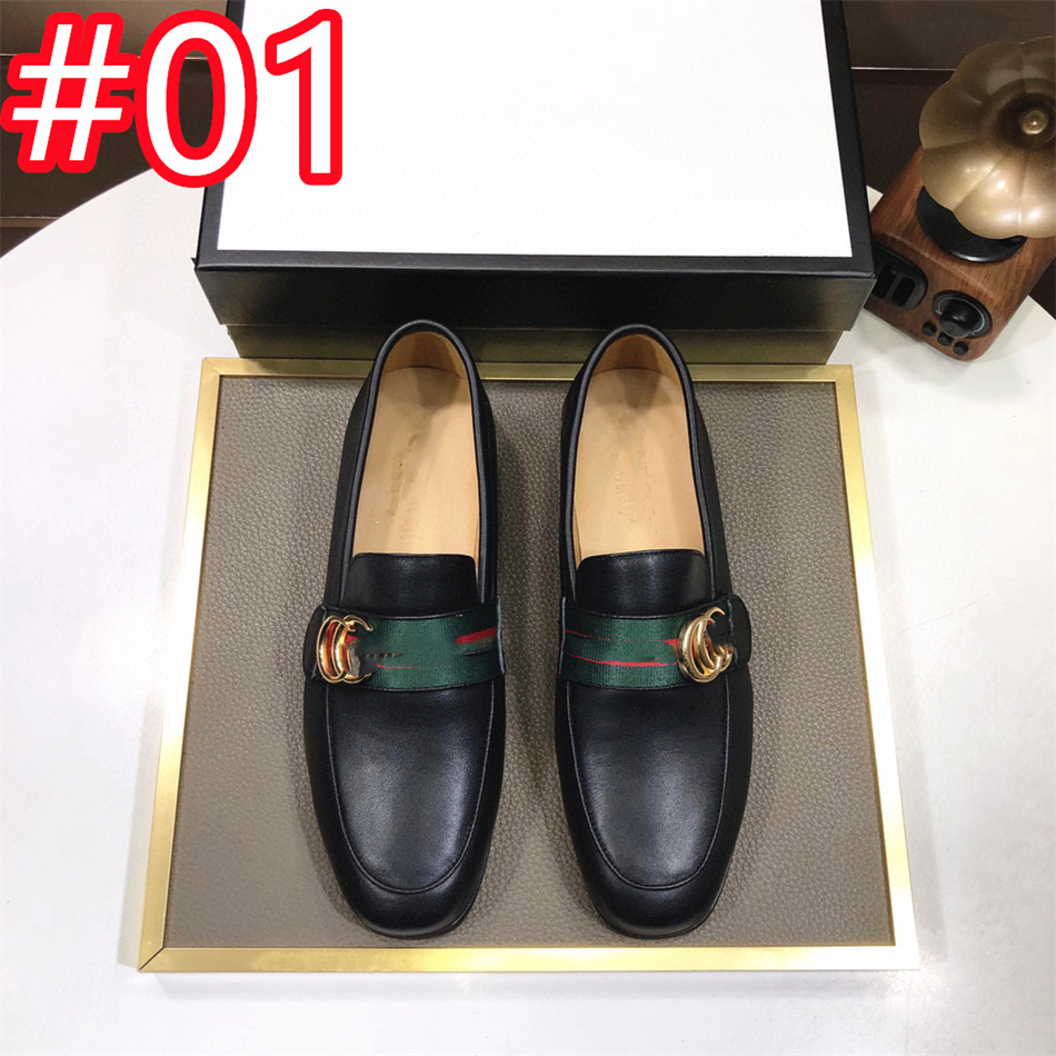 40Model Man Luxury Designer Formal Dress Shoes For Gentle brands designer Men Genuine Leather Pointed Toe Mens Business Oxfords Casual shoes Size 38-46