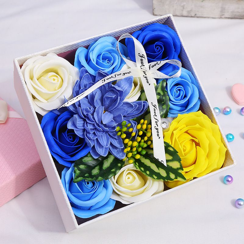 Creative Colorful flower soap rose gift box never fade artificial rose suitable for valentines day birthday anniversary gift home decor