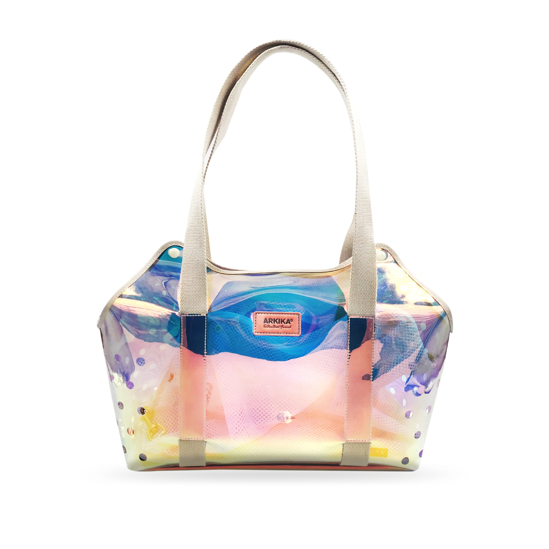 YUEXUAN Sac de créateur fait à la main coloré transparent pour animaux de compagnie, petit chien, chat, chiot, chaton, sac à main de voyage en plein air, sac à bandoulière en toile pour animaux de compagnie, sac fourre-tout de grande capacité