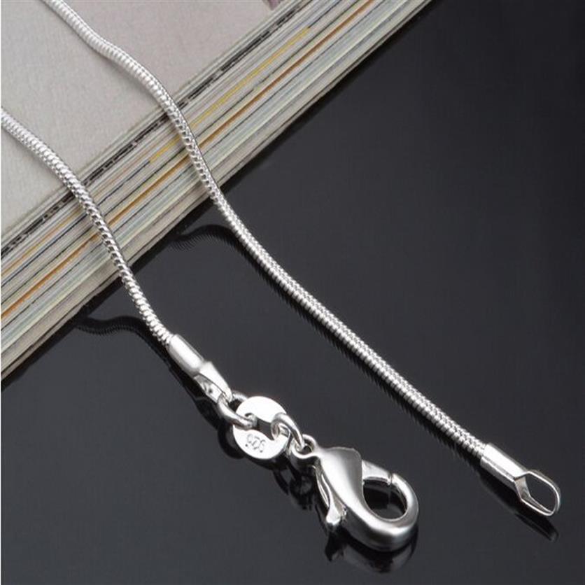 Hela - 20st 925 Sterling Silver 1mm Snake Chain 16 18 20 22 24 kan välja258C