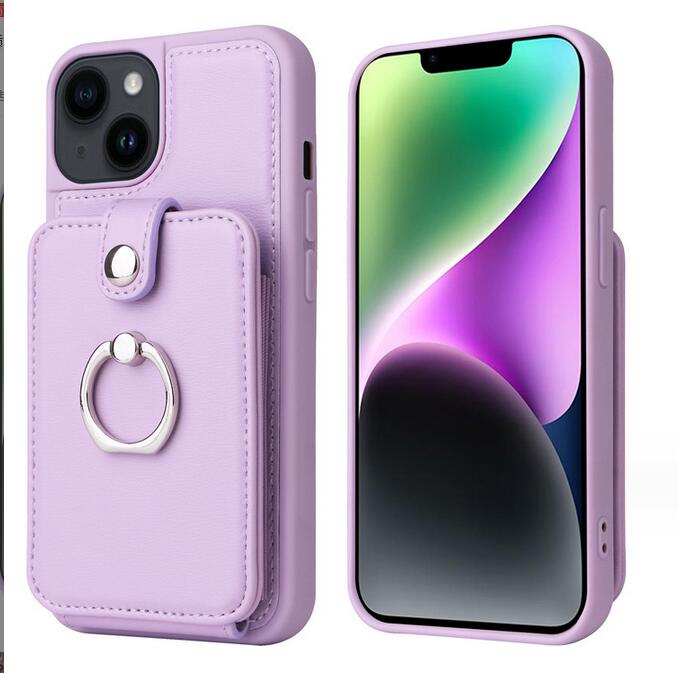 Creative Phone Cases Pu Pu Leather Mobile Anti-Drop Wover for 15 Pro Max Purple