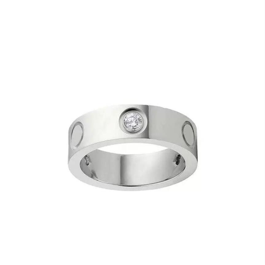 Anéis de banda designer anel jóias rosa ouro prata esterlina titânio aço diamante anéis promessa única para homens mulheres adolescentes meninas c210r