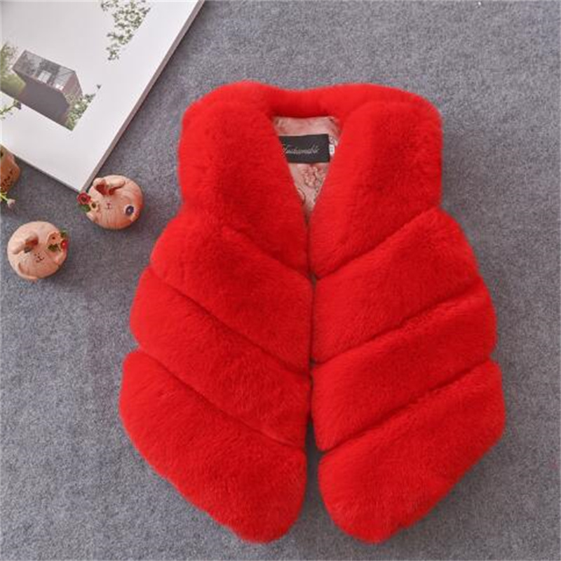 2024 Autumn and Winter New Children's Jackets Patchwork Imitation Fur Vest for Boys and Girls Thickened Fashion Elegant Faux Fur Coat