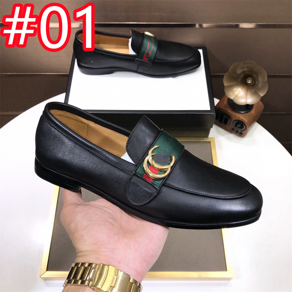 40Modèle Hommes Formel Élégant Luxe Chaussures Italiennes À La Main Bout Rond Slip sur Mariage Designer Robe Chaussures En Cuir Véritable Fait À La Main Taille 38-46