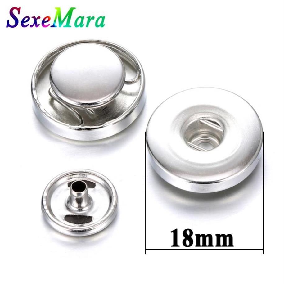 Charm Bilezikler 18mm Snap Button Accessoris Bulguları DIY Deri Bilezik Yapmak İçin Bulgular Sewelry245i