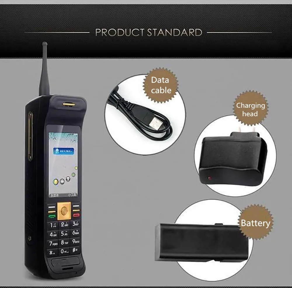 Téléphone portable rétro classique Big Brother débloqué, écran tactile de 2,6 pouces, grande batterie 6800 mAh, téléphone portable, lampe de poche, radio FM, ancien téléphone portable Dual Sim