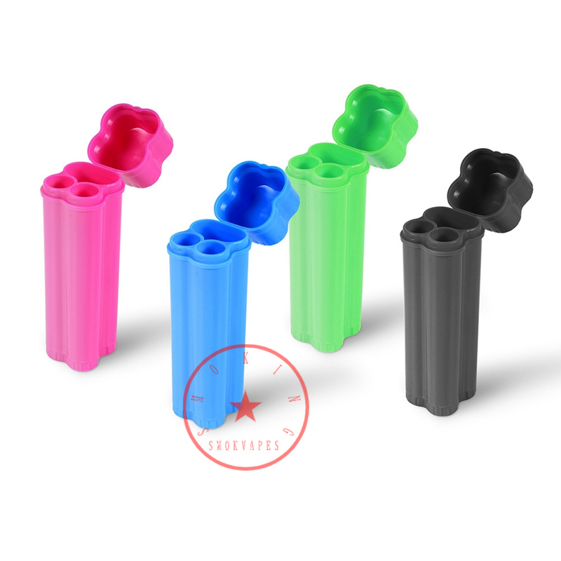 Latest Multifunctional Colorful Plastic Smoking Cone Horn Cigarette Cigar Cases Storage Box Portable Innovative Exclusive Housing Lighter Stash Case DHL