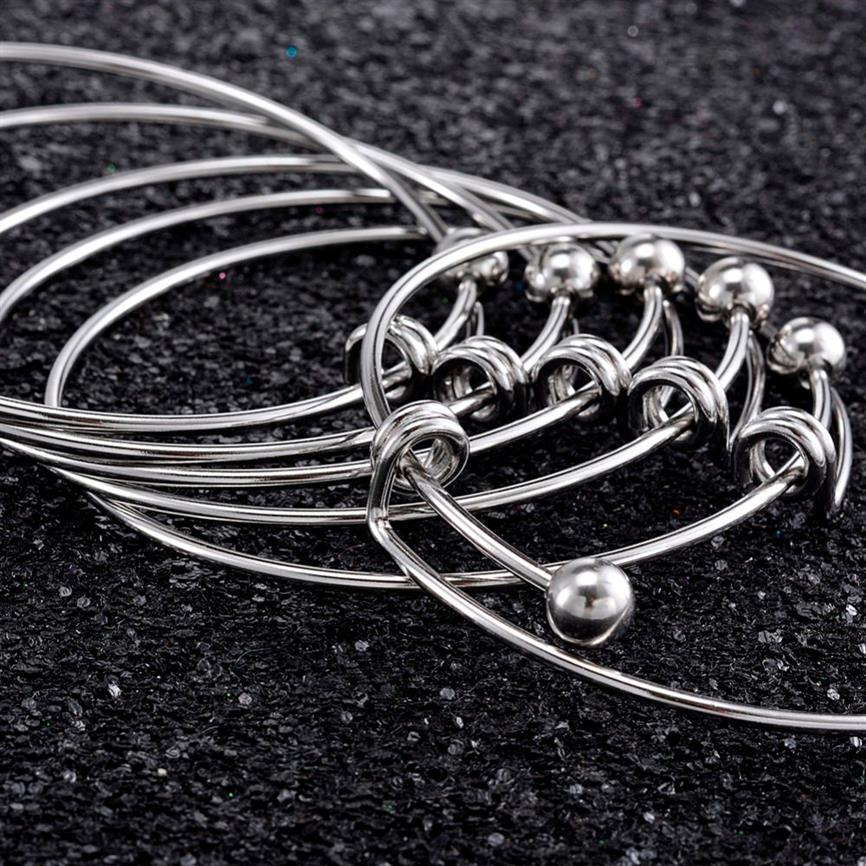 Stainless steel Blank Adjustable Expandable Wire Bracelets Bangles For DIY Charm Bangle Jewelry247z