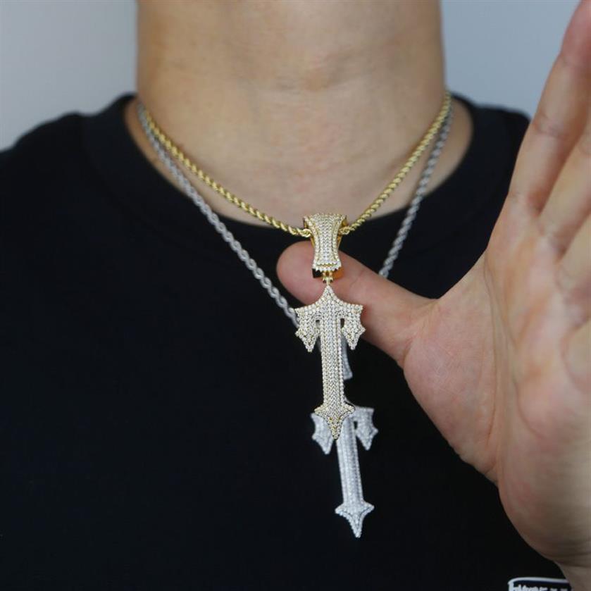 Collana con ciondolo di design hip-hop da uomo, catena cubana in acciaio inossidabile di moda intarsiata con gioielli in zirconi233p