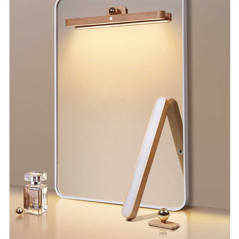 Lampade Mirror Fill Light Bar 3 modalità Ricaricabile Gabinetto toilette Lampada trucco Armadio senza fili Illuminazione notturna legno da pareteHKD230701