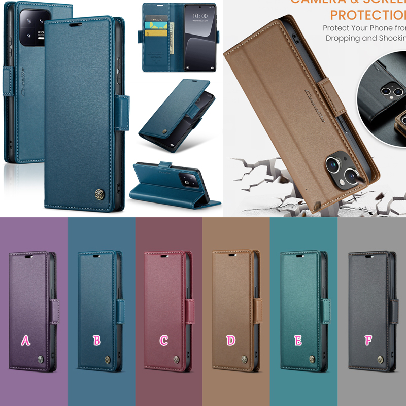 Caseme PU Estuches de billetera de cuero liso para Iphone 15 14 Pro Max Plus 13 12 11 XR XS MAX X 8 7 Plus Iphone15 Ranura para tarjeta de crédito Teléfono de bolsillo Funda con tapa Titular Estuche con soporte