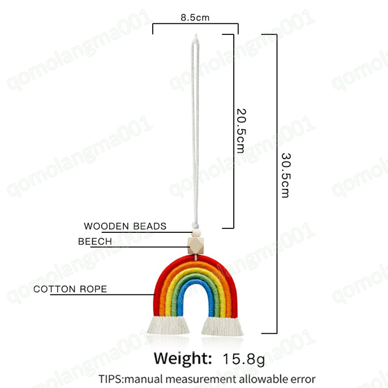Красочная ручная работа, хлопковая веревка, плетение, радужная кисточка, повесить автомобиль, сад, домашний декор