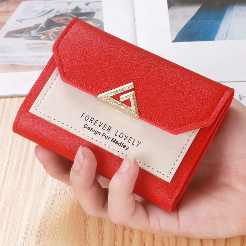 Mini portafoglio in vera pelle di marca di lusso le donne 2023 New Female Short Korean Fashion Studente pieghevole di personalità Cute Zero Lady Wallets all'ingrosso