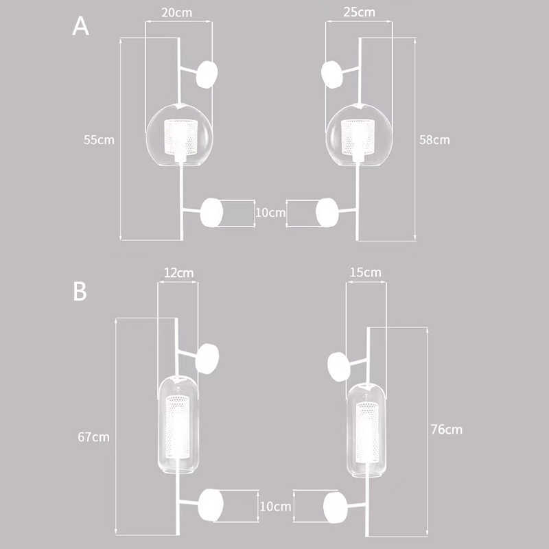 Moderne Lampen Nordic Nachtkastje Slaapkamer Gangpad Wandkandelaar Woonkamer Indoor Decoratieve Lamp Meatal Glas ArmatuurHKD230701