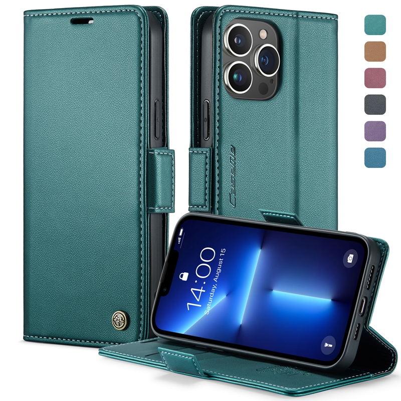 Caseme zwykły portfel skórzany PU na iPhone 15 14 Pro Max plus 13 12 11 XR XS Max x 8 7 Plus iPhone15 Gniazdo karty kredytowej Pocket Pocket Cover Uchwyt biznesowy