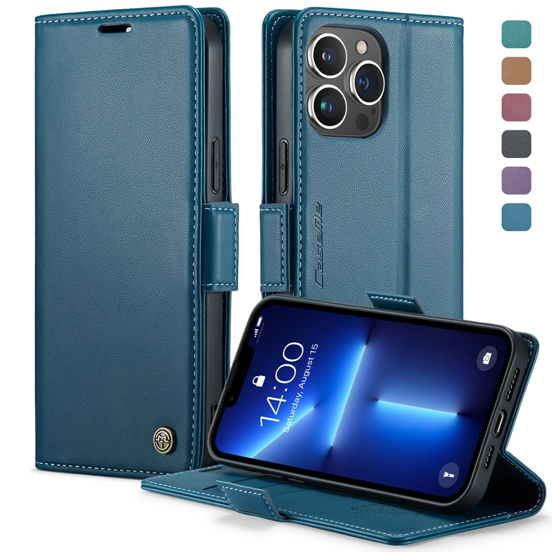 Caseme PU Estuches de billetera de cuero liso para Iphone 15 14 Pro Max Plus 13 12 11 XR XS MAX X 8 7 Plus Iphone15 Ranura para tarjeta de crédito Teléfono de bolsillo Funda con tapa Titular Estuche con soporte