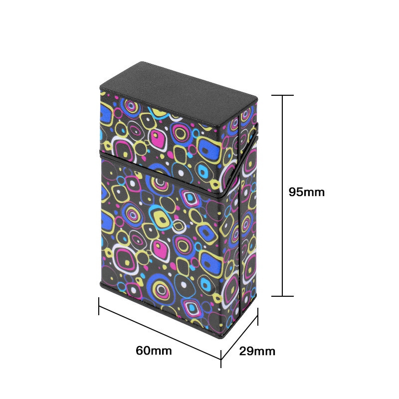 Färgglad rökning cool hudmönster cigarettfodral plastförvaringslåda exklusivt bostad automatisk fjäderöppning flip täcker fuktproof stash fodral dhl