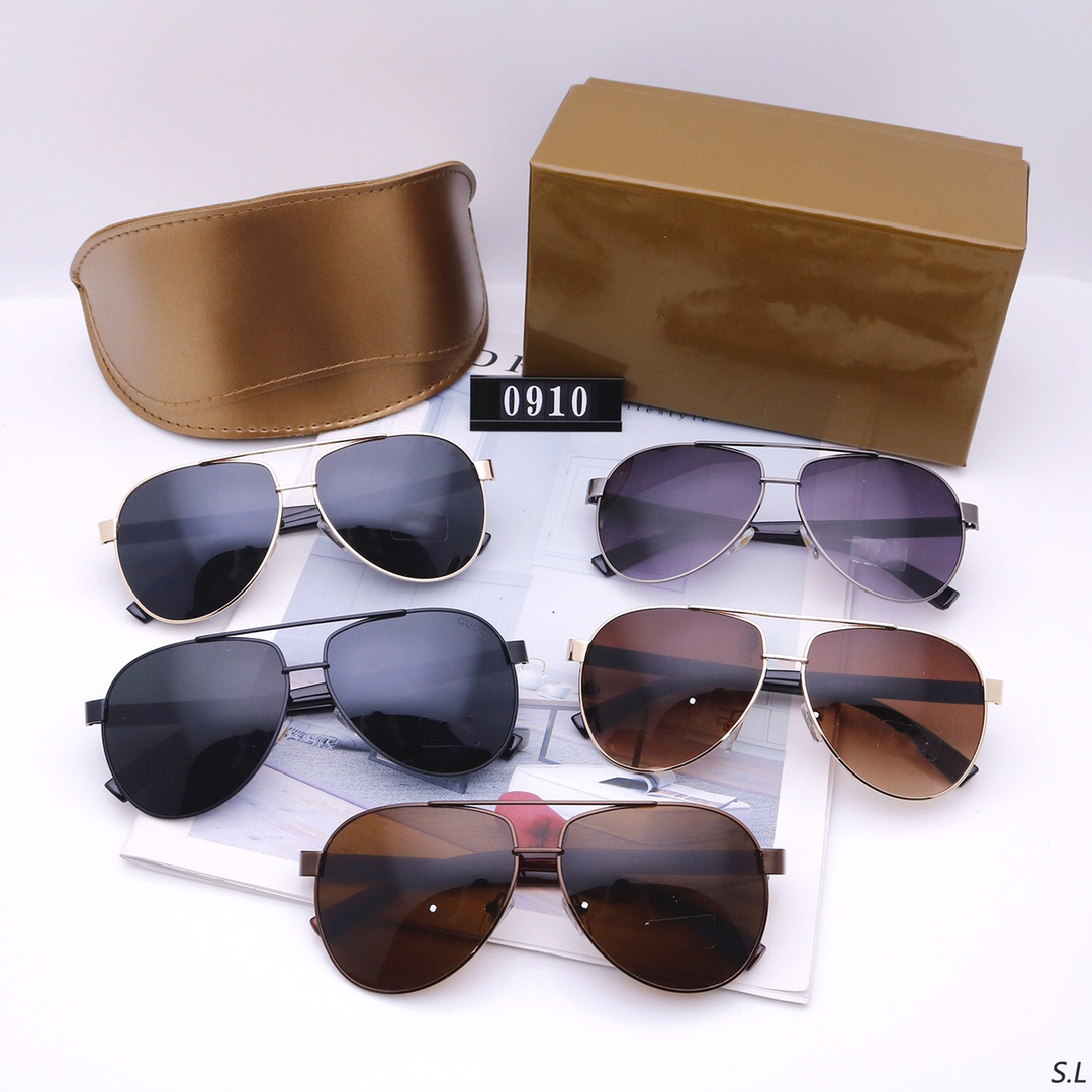 Fashion sunglasses luxury glasses designer men women brown shell black metal frame dark driving travel high-end lenses