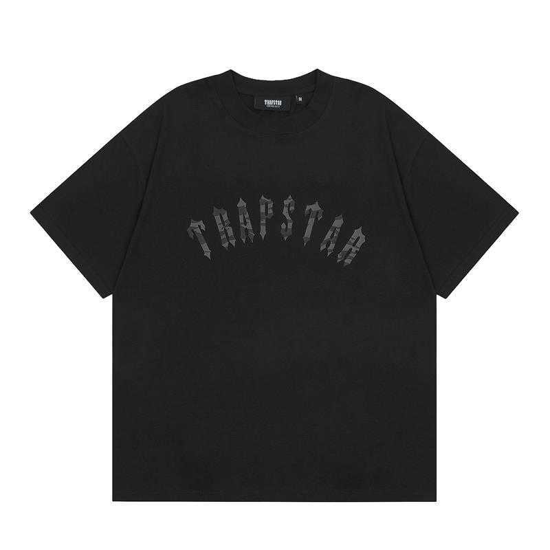 تي شيرت Trapstar 2023 Summer New Line للرجال والنساء مطبوع عليه حرف Os بأكمام قصيرة American Street Cotton T-shirt Trend