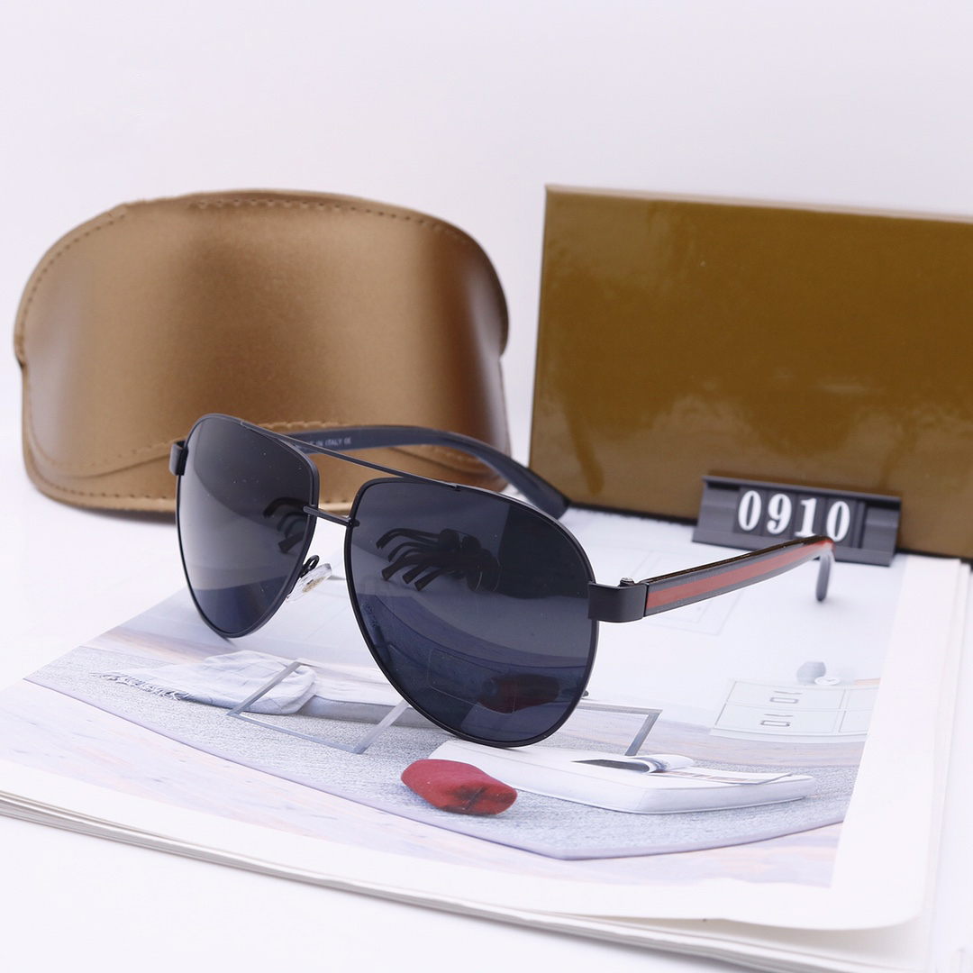 Lunettes de soleil mode lunettes de luxe designer hommes femmes coquille brune cadre en métal noir conduite sombre voyage lentilles haut de gamme