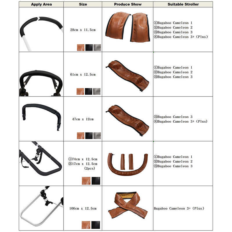 Uchwyt ochronny dla Bugaboo Cameleon 1 2 3/3 Plus wózek PU skórzana osłona obudowa podłokietnika Bumber Akcesoria wózka L230625