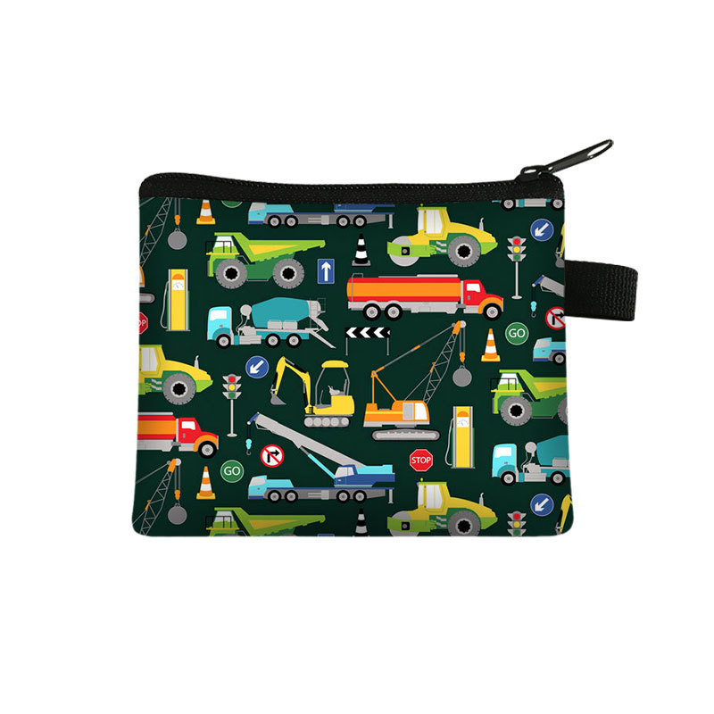 Bolsa de moedas estampada para carro de desenho animado Bolsa pequena para fone de ouvido Organizador de fone de ouvido Mini bolsa de armazenamento para troca de batom cosmético diversos LX5667