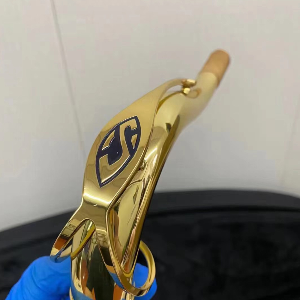 Professionele 803 tenor Bb gestemde tenorsaxofoon gelakt goud messing Franse ambachtelijke productie een op een gesneden patroon jazzinstrument met accessoires