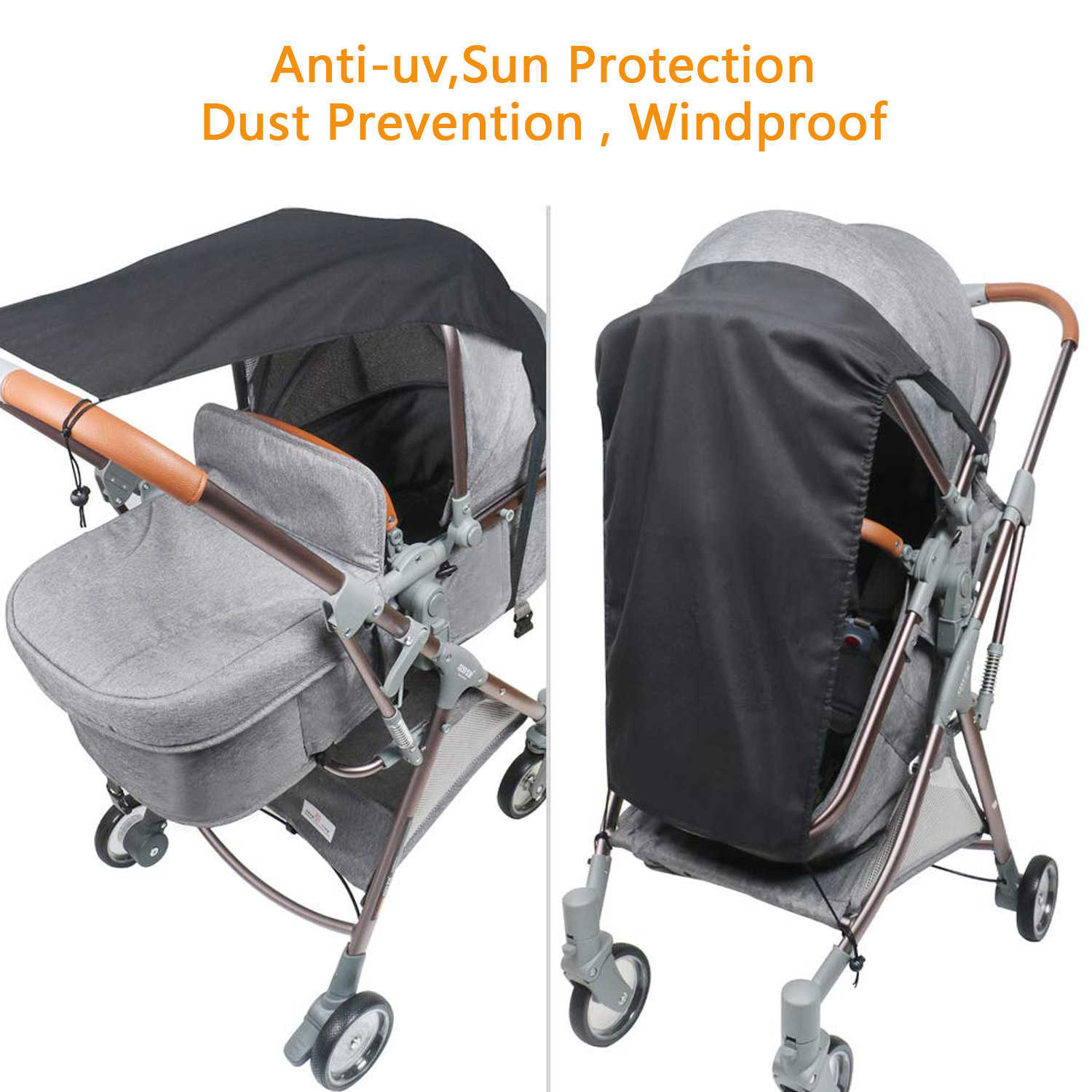 Universele Kinderwagen Cover Winddicht Waterdicht UV Bescherming Zonnescherm Cover voor Baby Zuigelingen Kinderwagens Outdoor Activiteiten Seat L230625