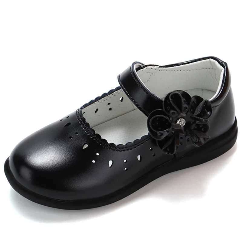 Sneakers Sonbahar Yeni Prenses Kız Ayakkabı Çocuklar Için Okul Deri Ayakkabı Öğrenci Için Siyah Elbise Ayakkabı Kızlar Için 3 4 5 6 7 8 9 10 11 12-16THKD230701