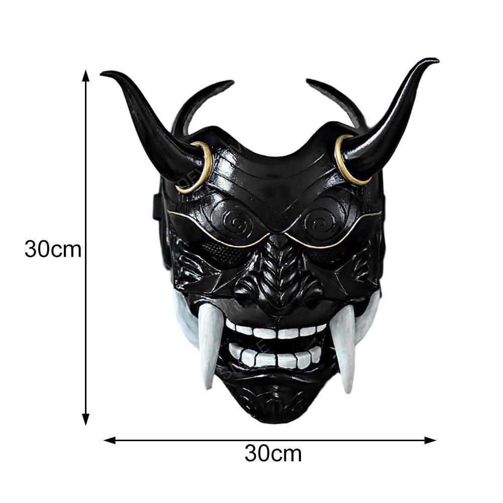 Partymasken Prajna-Maske für Erwachsene, Unisex, Halloween, Gesicht, japanischer Hannya-Dämon, Oni, Samurai, Noh, Kabuki, Teufel, Latex, 230630