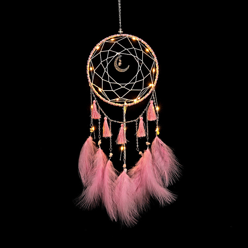 Dekorativa föremål Figurer Dream Catcher Wind Chimes Art Girls Room Decorations Bedroom Pendant Accessories Decoration Gift Handmade Feather 230701