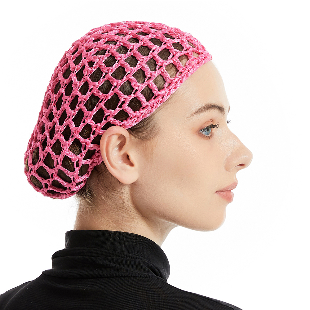 12 couleurs maille Snood filet à cheveux bandeaux dame Turban cheveux accessoires femmes doux rayonne Crochet filet à cheveux surdimensionné tricot chapeau casquette