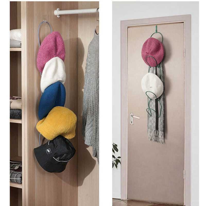 Ny multifunktionell design baseball cap rack populärt justerbart över dörrband hängande hatt väska klädförvaring krokar rack