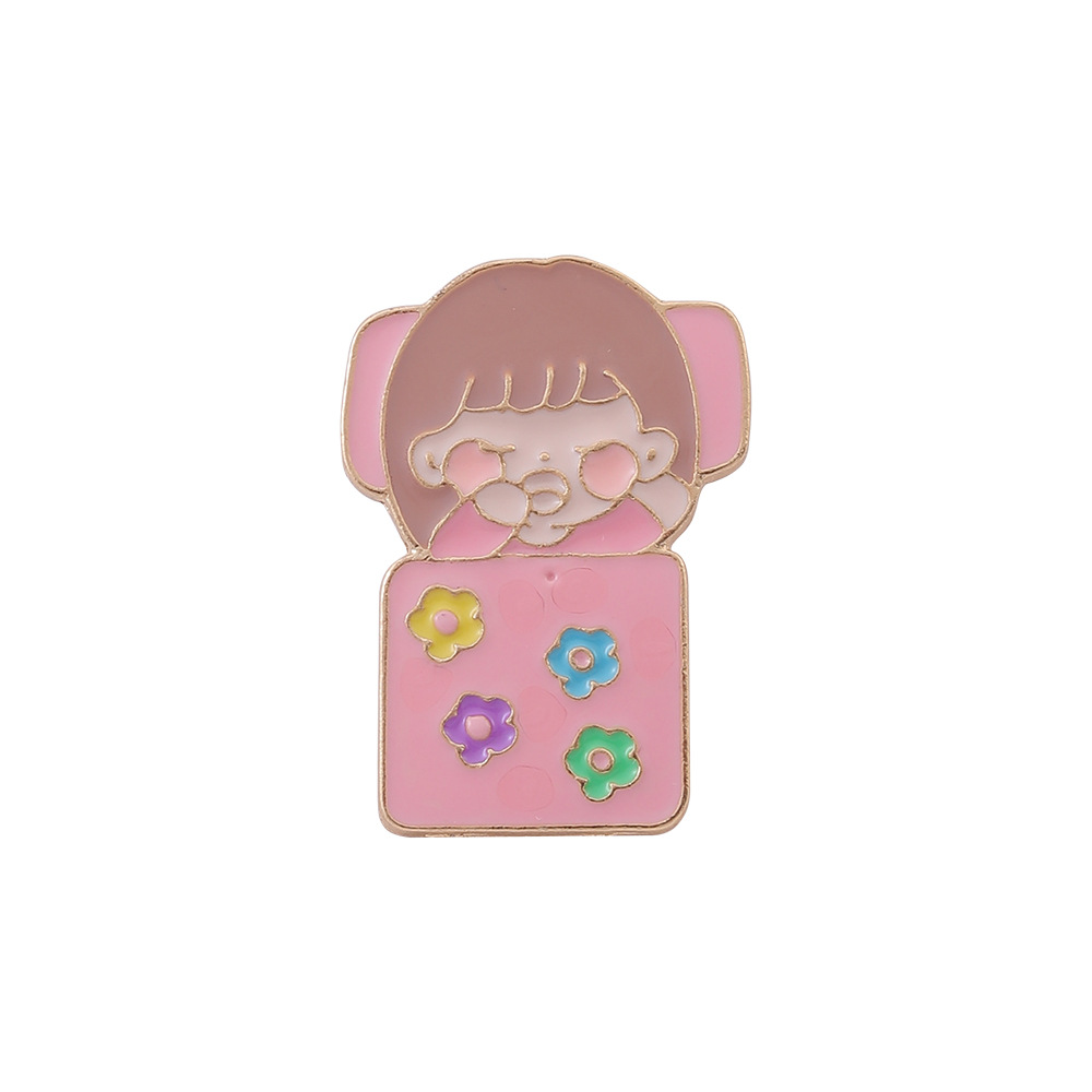 Broches Pins voor Vrouwen Mode Mooie Cartoon Meisje Anime Leuke Roze Kleur voor Jurk Kleding Tassen Decor Emaille Metalen sieraden Badge Groothandel