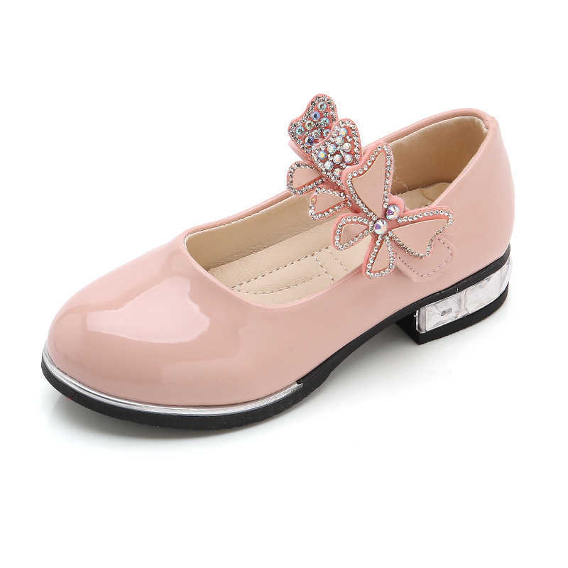 Кроссовки Детская обувь для девочек Черная кожаная обувь с бантом для принцесс Весна и осень Мягкая подошва для девочек Обувь для детей Белый РозовыйHKD230701
