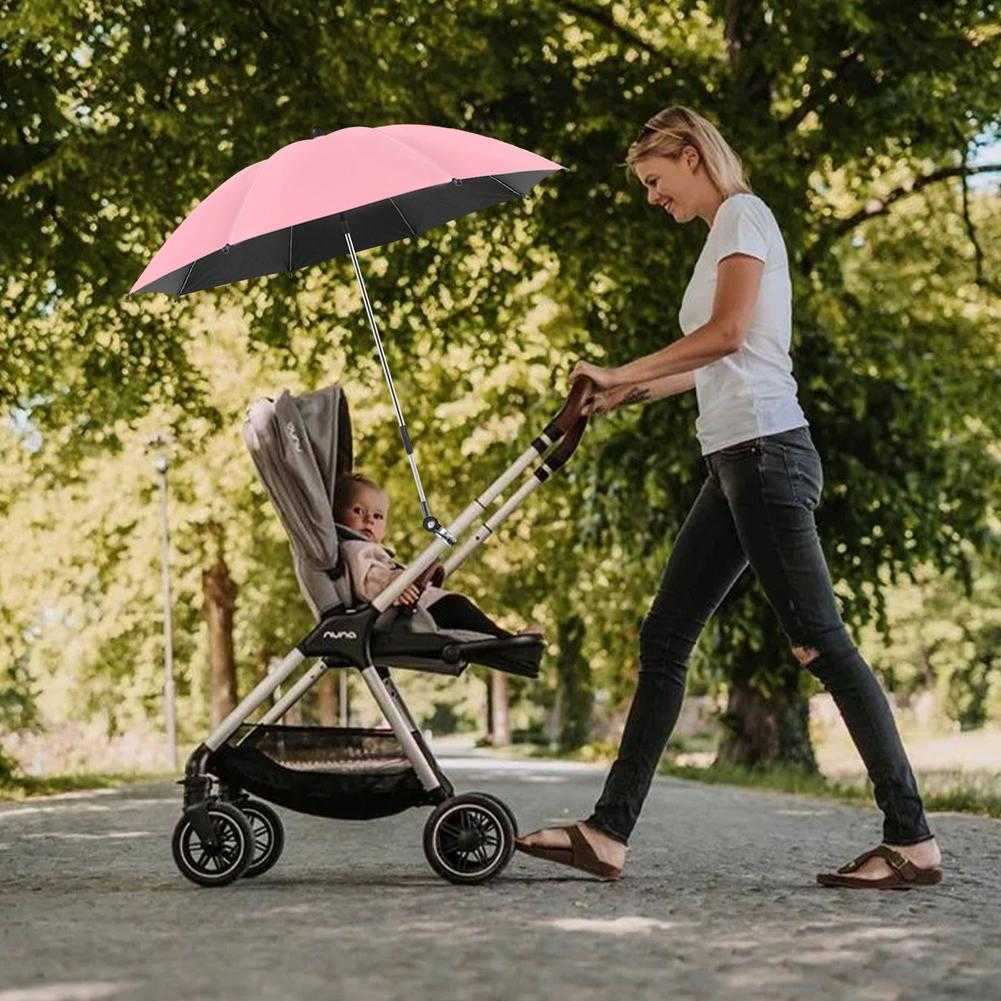 Portatif Bebek Arabası Şemsiyesi - Kelepçeli Evrensel Suya Dayanıklı Çocuk Arabası Şemsiyesi - Arabalı Bisiklet Tekerleği İçin 360 Derece Ayarlanabilir L230625