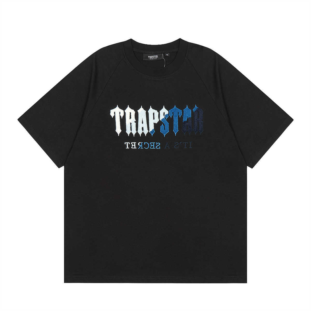 Trapstar قزحي الألوان منشفة تطريز Street Fashion Ins فضفاض قصير الأكمام السراويل الرياضية جولة الرقبة تي شيرت