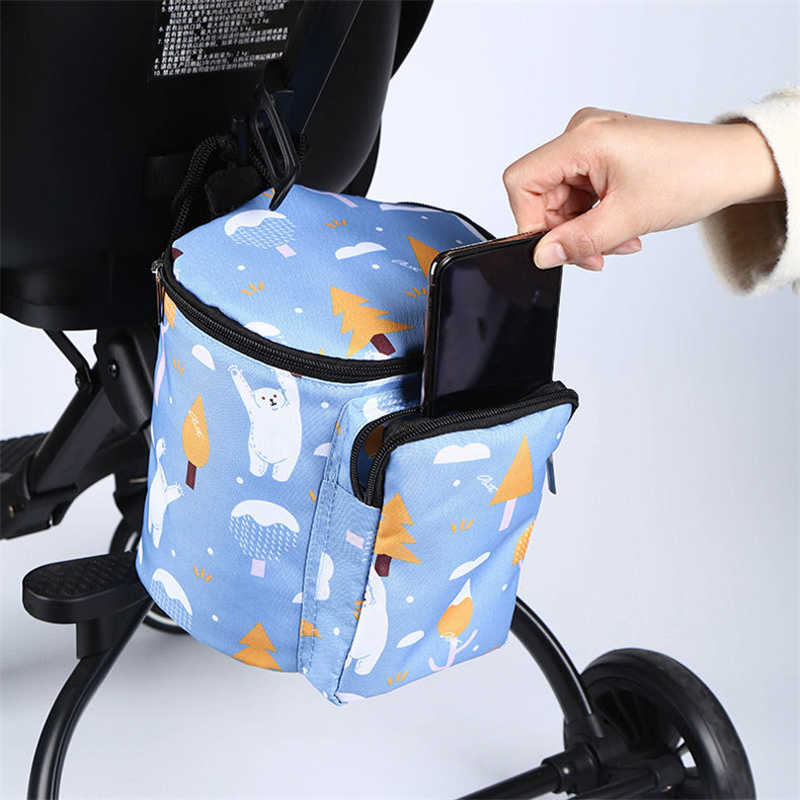 Bolsa organizadora de carrinho de bebê de linho à prova d'água para mãe Bolsa de fraldas universal de grande capacidade para transporte de bebê Bolsa de armazenamento Acessórios de bebê L230625