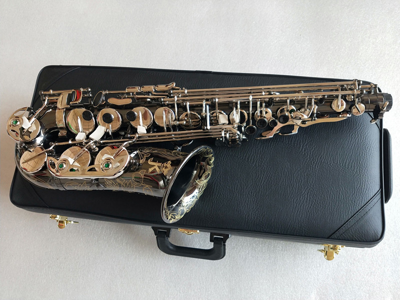 Allemagne JK SX90R Keilwerth Saxophone Alto Noir Nickel Argent Alliage Alto Sax Instrument de musique en laiton avec étui Embouchure Copie 95% Livraison gratuite