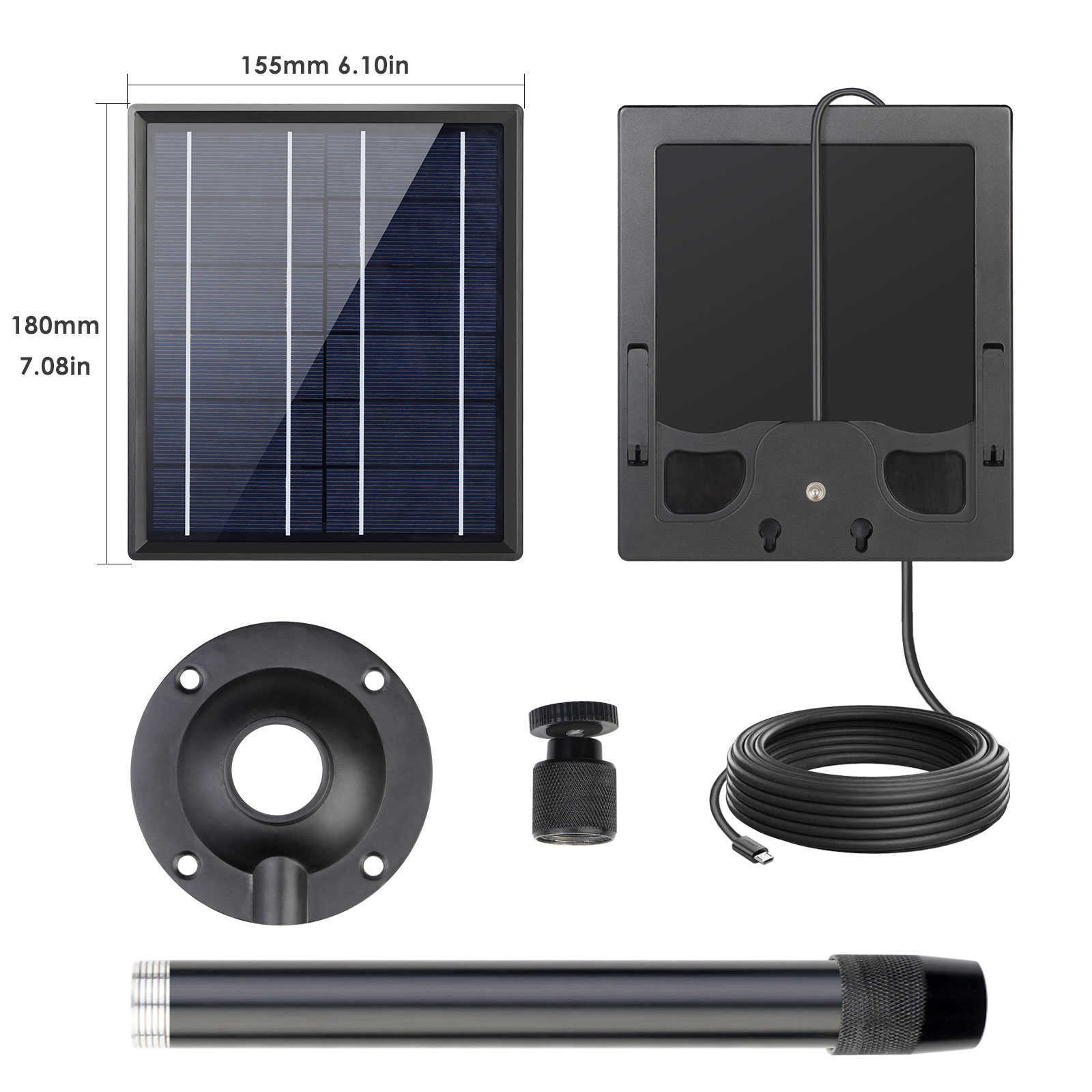 Chargeur de câble de 5 mètres de panneau solaire étanche ALLPOWERS 5V 3.5W pour caméra WiFi IP alimentée par batterie Rechargeable de sécurité extérieure